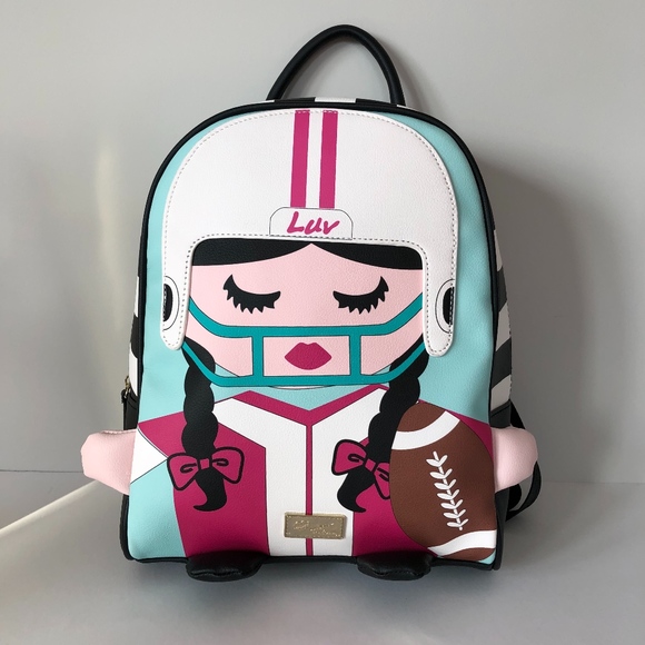 NWT LUV BETSY JOHNSON Football Girl Backpack Purse main image 6